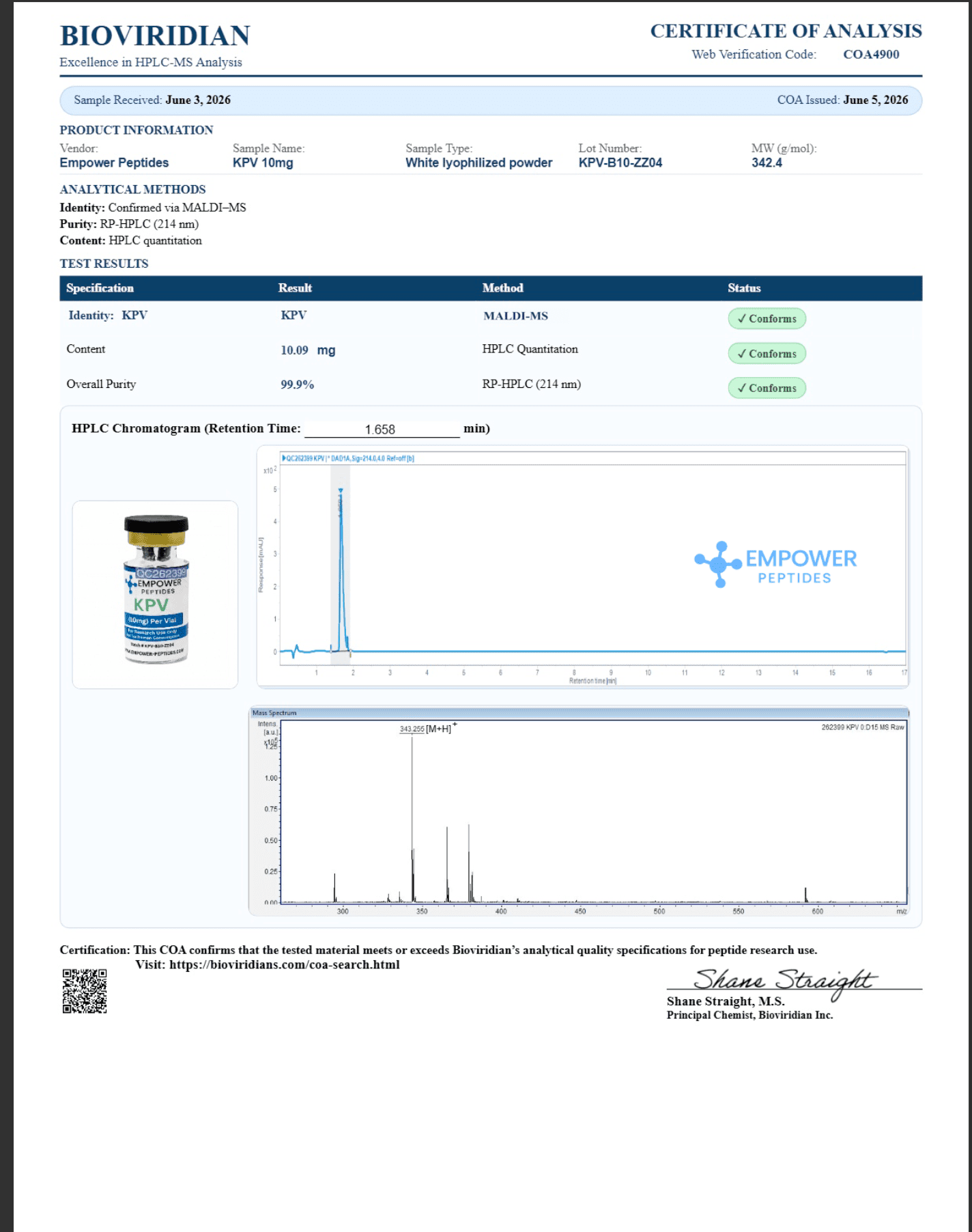 KPV - Recovery and Repair Peptide 2 KPV - Recovery and Repair Peptide - Image 2