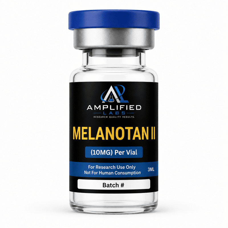 Melanotan II 1 Melanotan II research peptide vial studied for its role in melanocortin receptor signaling pathways