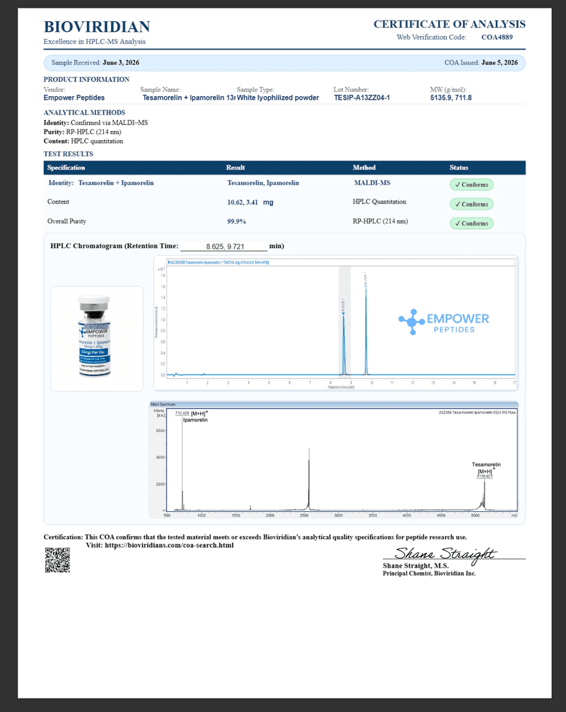 Tesamorelina (10 mg) + Ipamorelina (3 mg) – Mezcla de péptidos de investigación 2 Tesamorelina (10 mg) + Ipamorelina (3 mg) – Mezcla de péptidos para investigación - Imagen 2