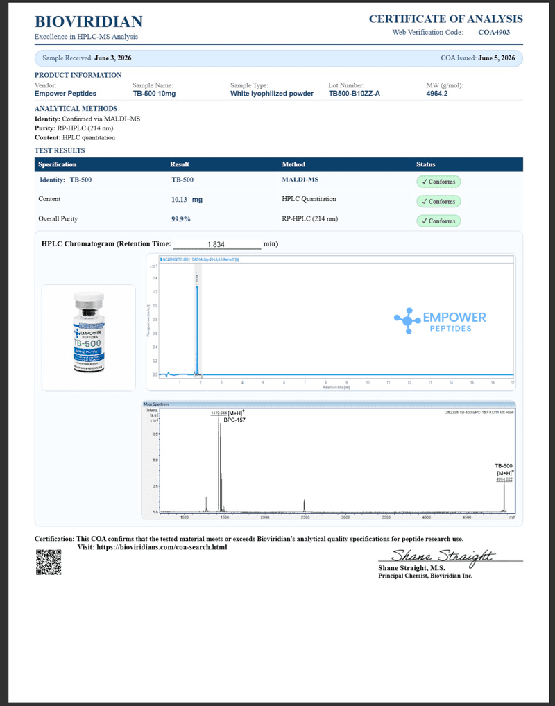 TB-500 (Thymosin Beta-4) - Recovery and Repair Peptide 2 TB500 coa